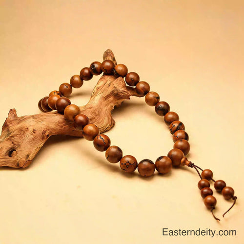 Eastern 28 Lunar Mansions Thunder-Struck Wood Mala Bracelet