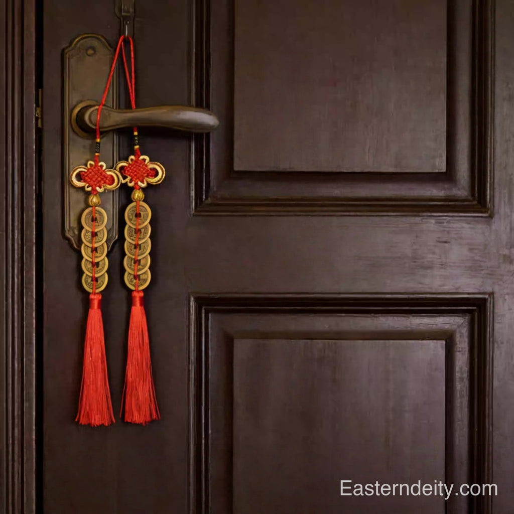Cinque monete imperiali – Autentico ciondolo Feng Shui in ottone massiccio