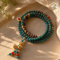 Agarwood Jadeite Bracelet — 18K Gold Spacer · Aromatic Agarwood Beads