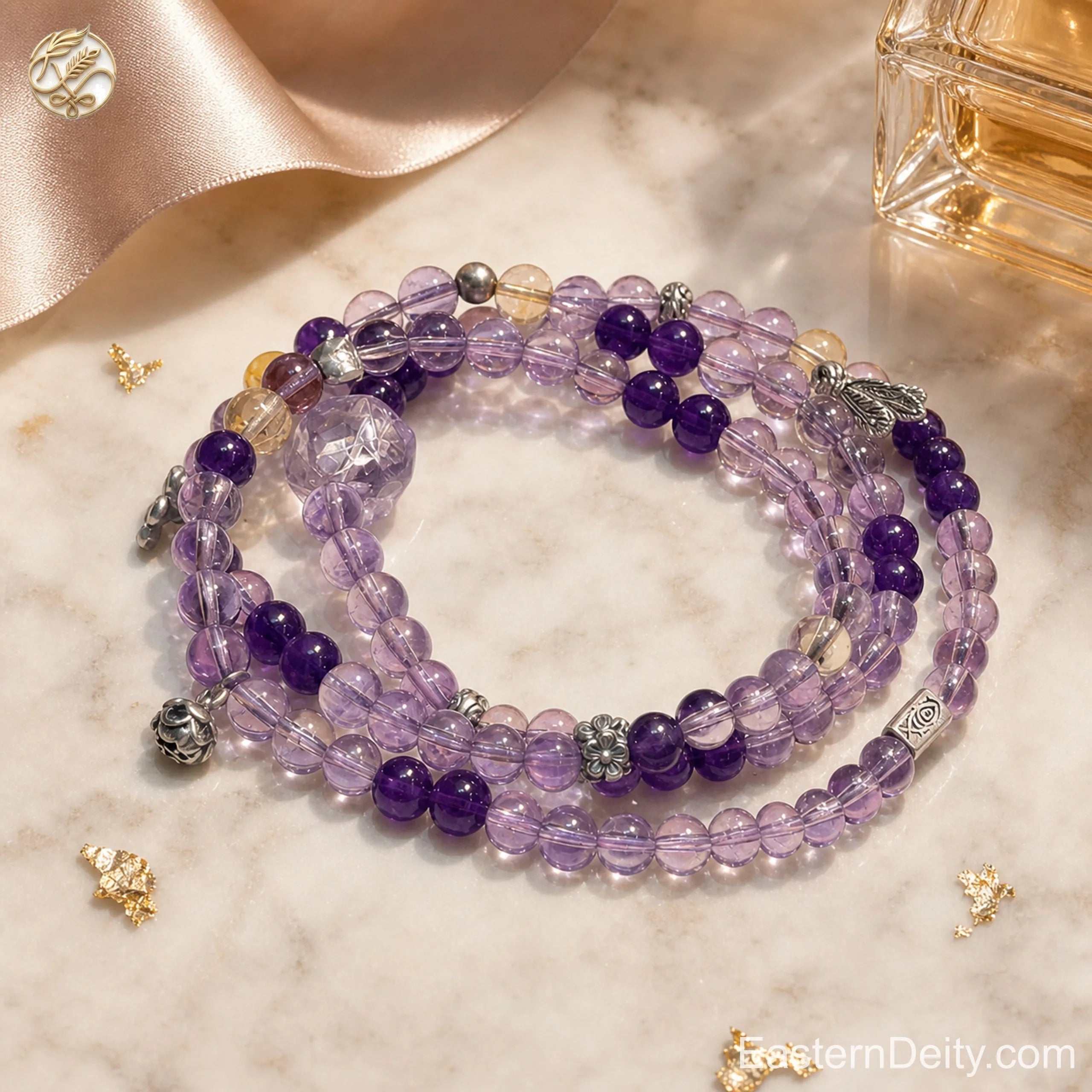 Multi-Strand Gemstone Bead Bracelet — Hand-Strung Natural Crystals