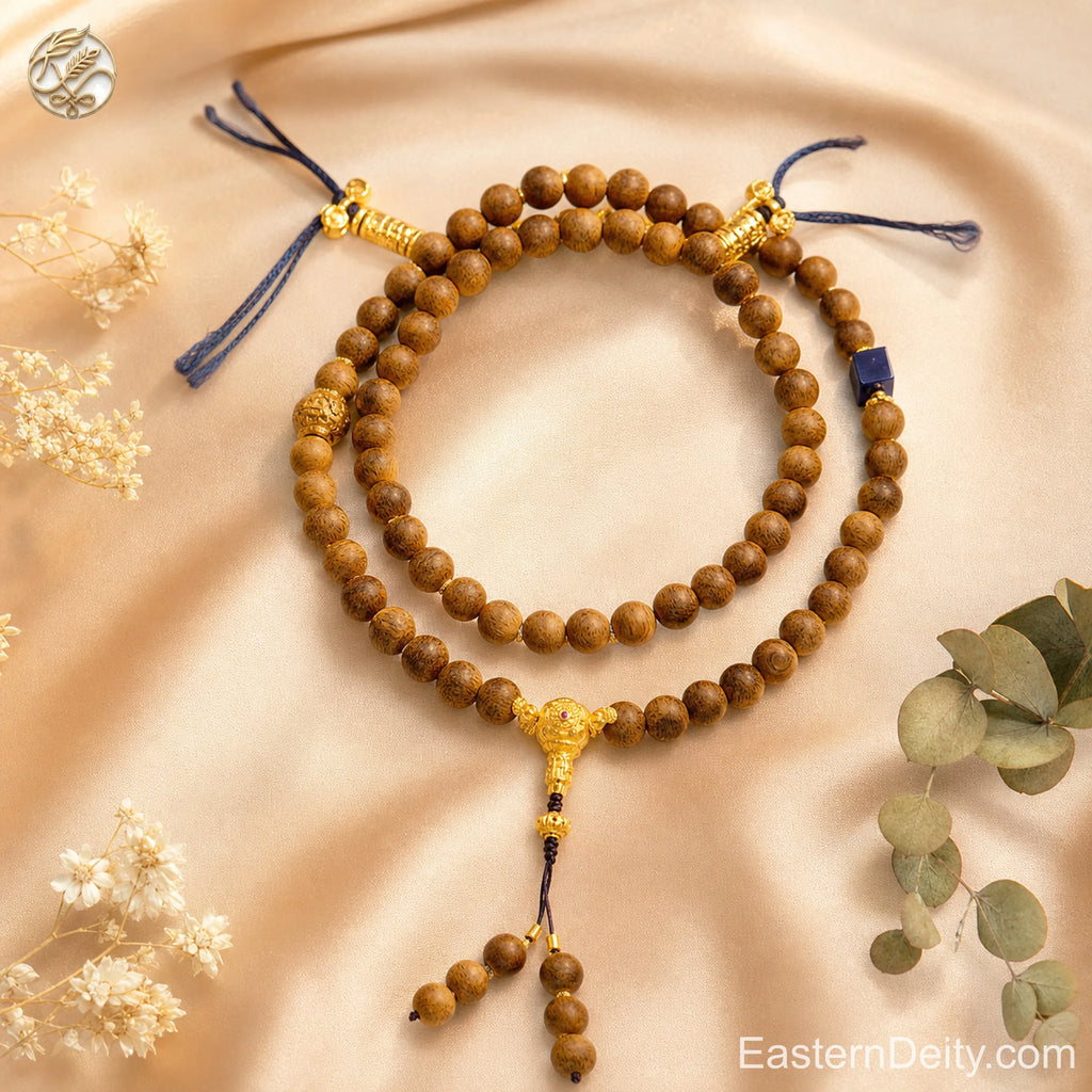 Natural Agarwood Bracelet — Alloy Spacer · Hand-Strung Agarwood Beads
