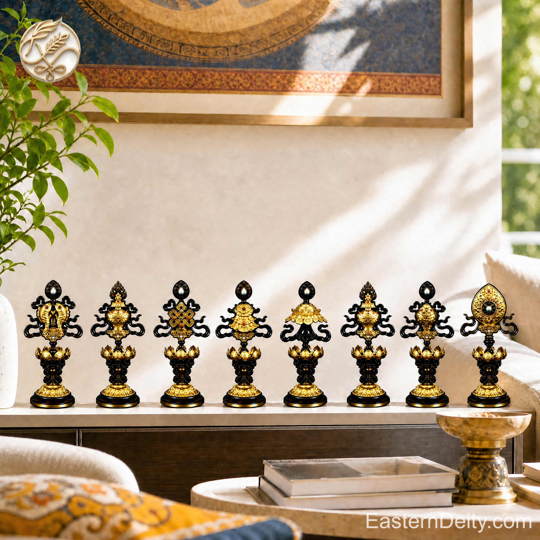 Hand-Forged Pure Copper Decorative Symbol Set