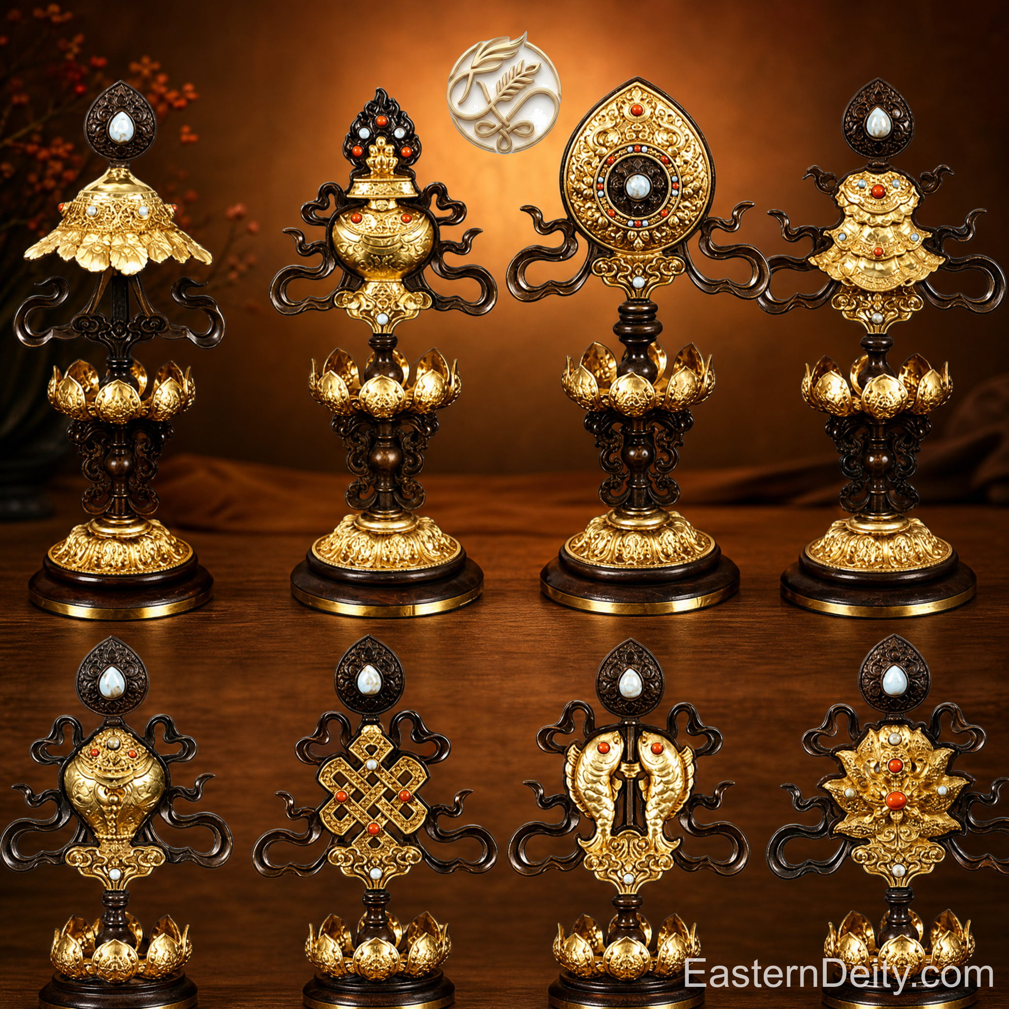Hand-Forged Pure Copper Decorative Symbol Set