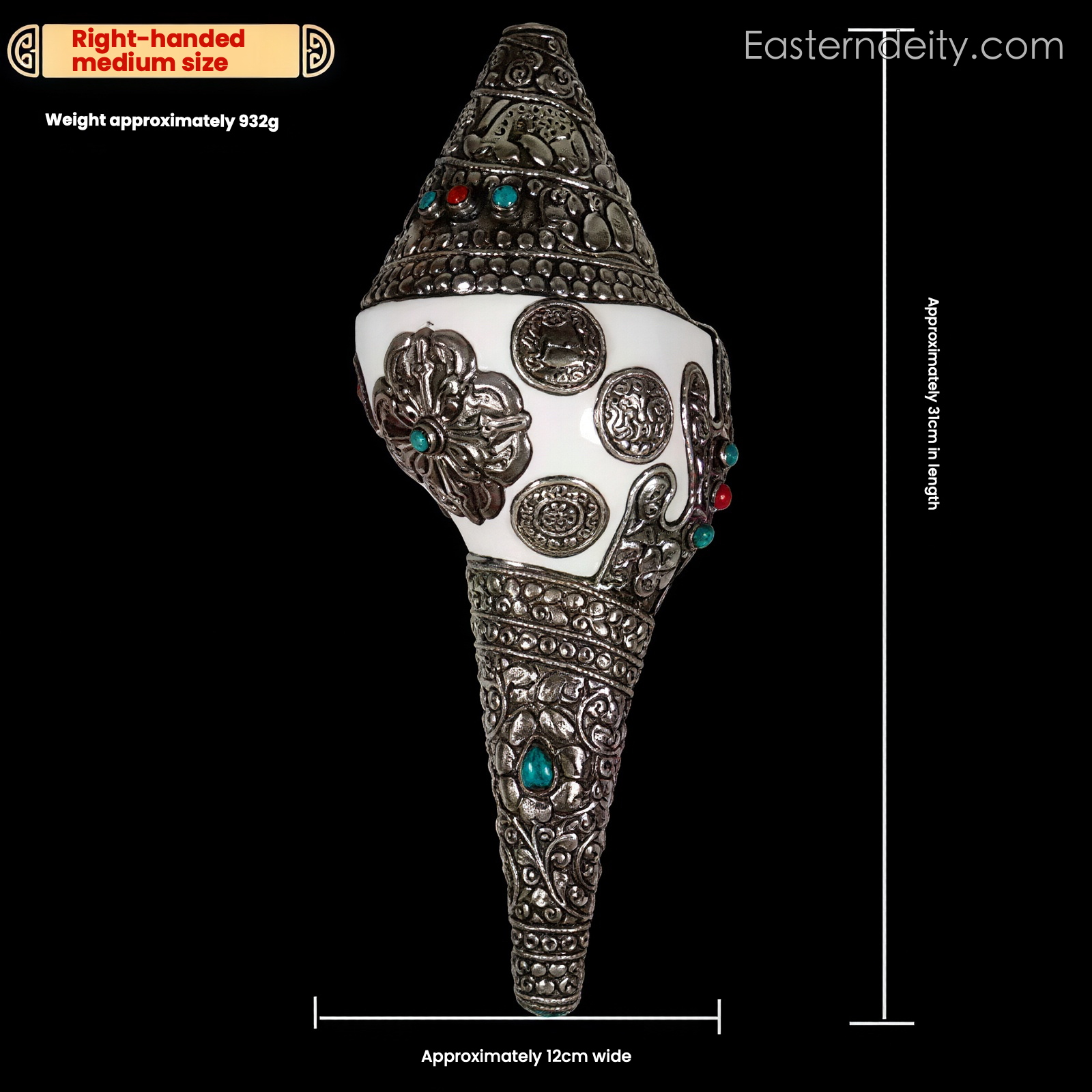 Hand-Carved Copper Conch Shell — Decorative Collectible