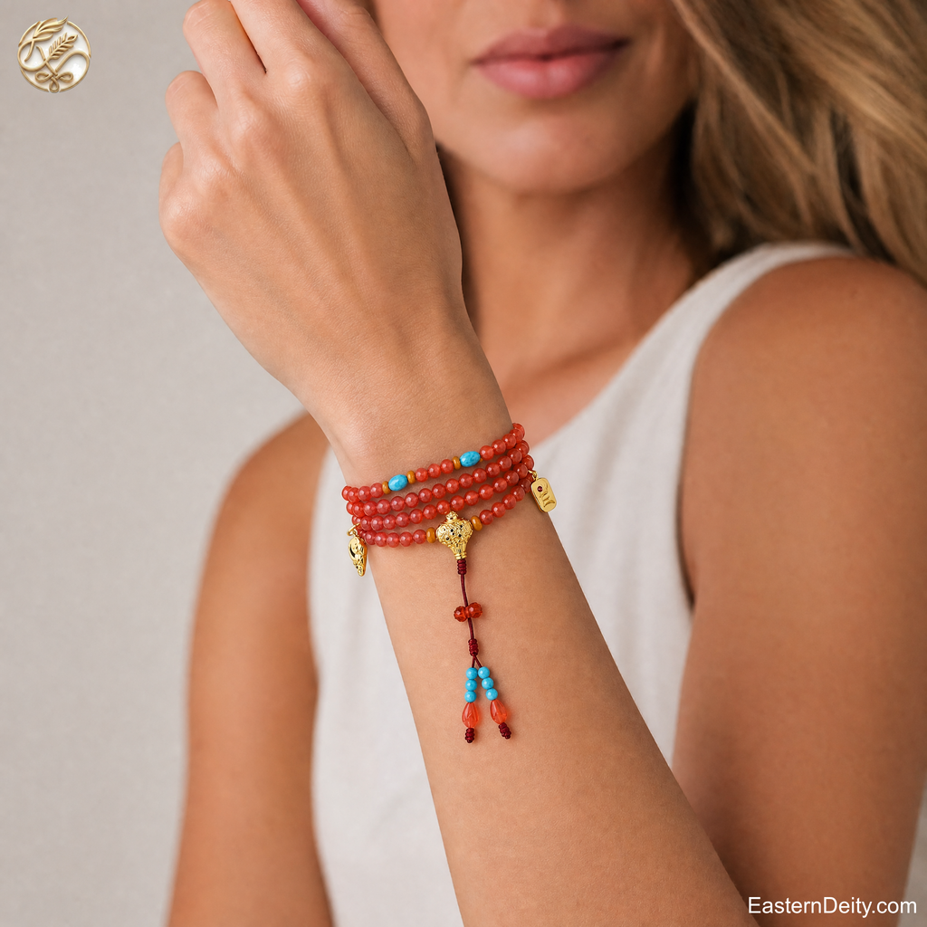 Huai Ye & Miao Yin — 108 Carnelian Bracelet