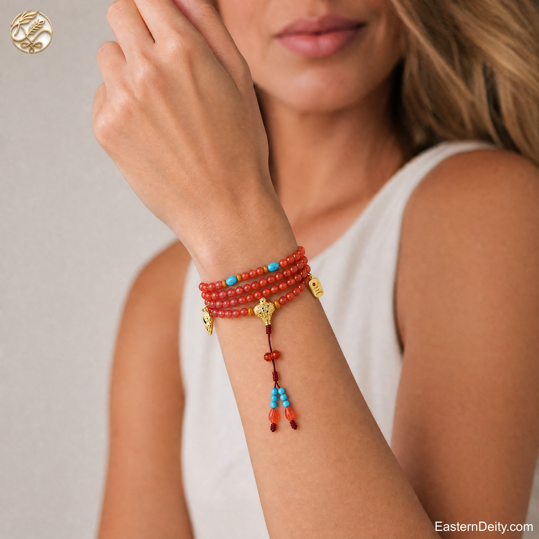 Huai Ye & Miao Yin — 108 Carnelian Bracelet
