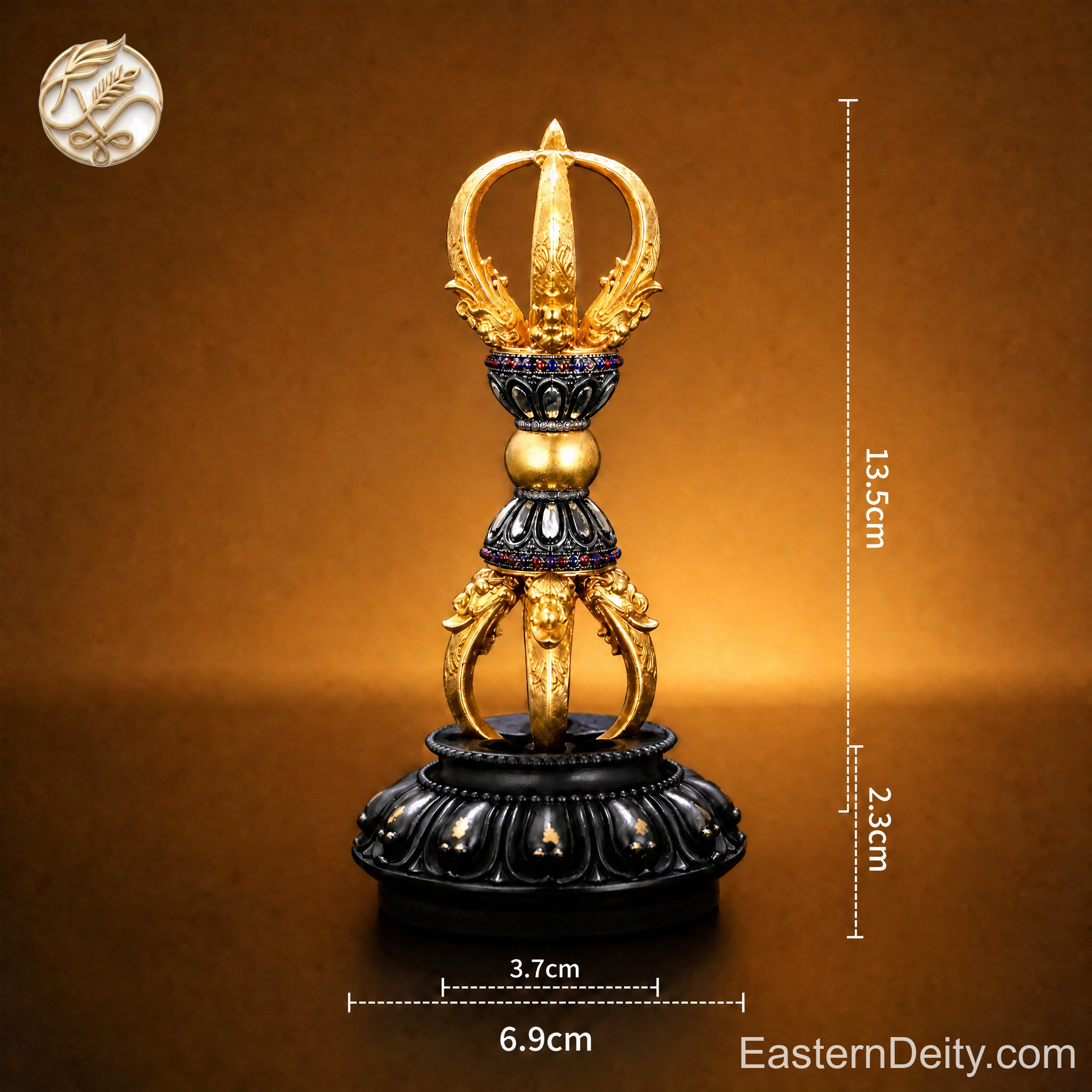 Hand-Forged Pure Copper Five-Prong Decorative Piece