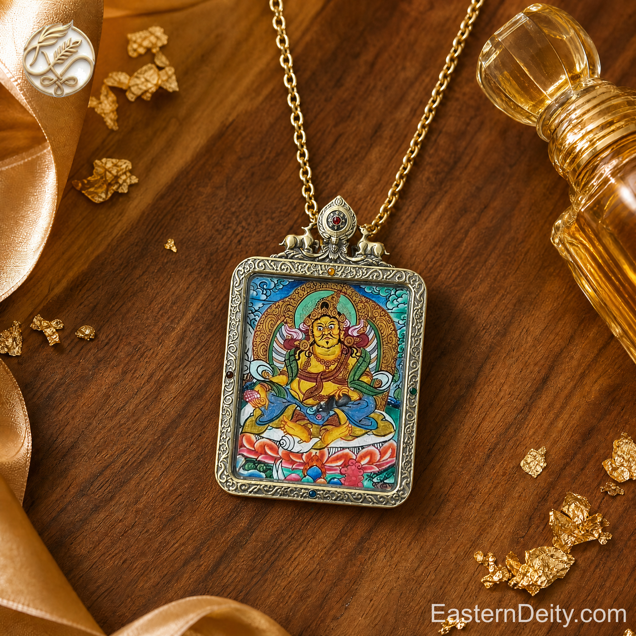 Hand-Painted Mineral Artisan Pendant