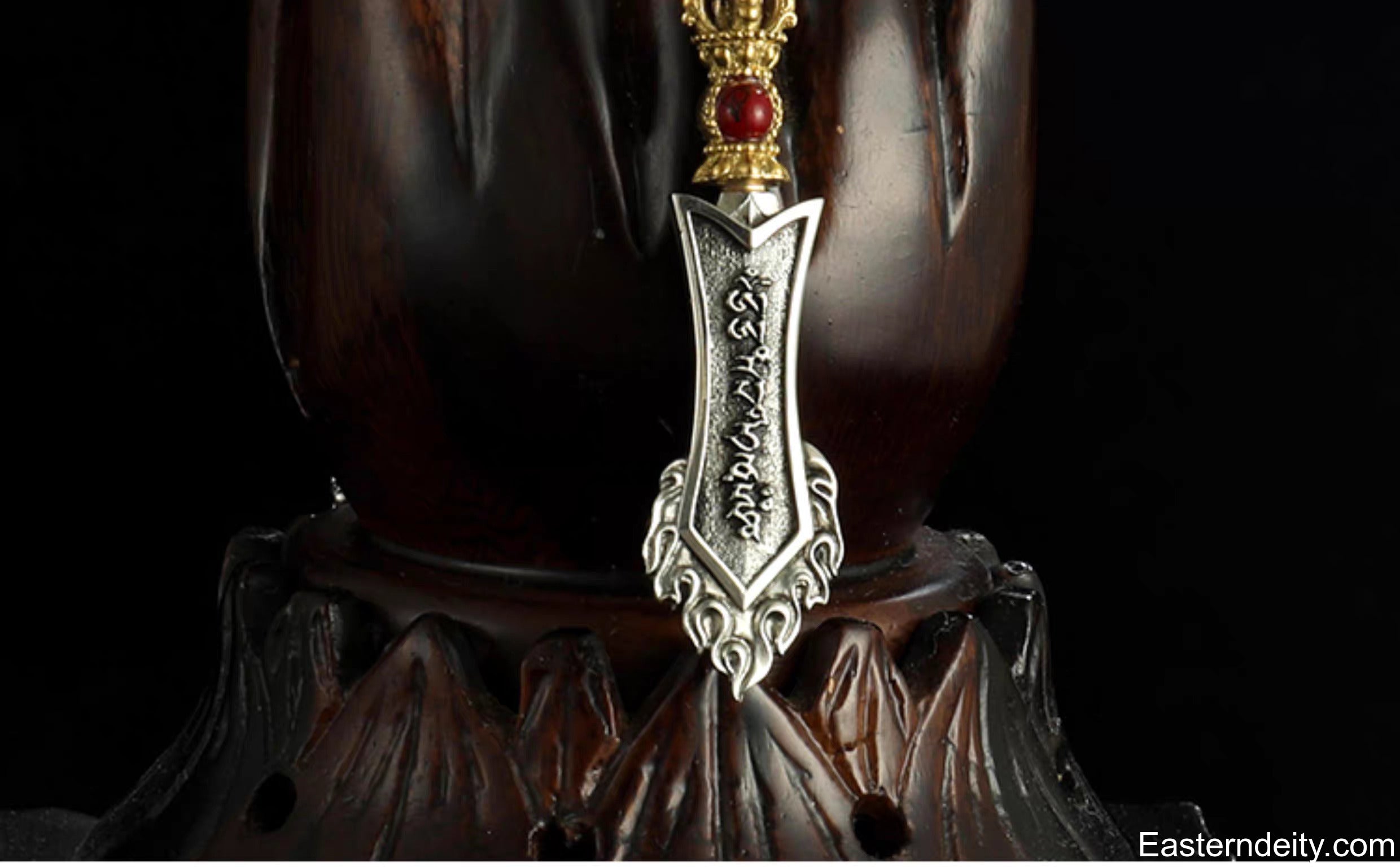 Pendentif épée de sagesse Manjushri en cuivre pur tibétain