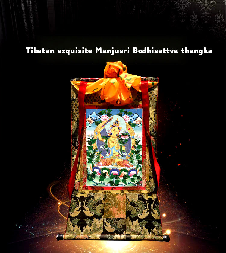 Tibetische handbemalte buddhistische Thangka-Rolle
